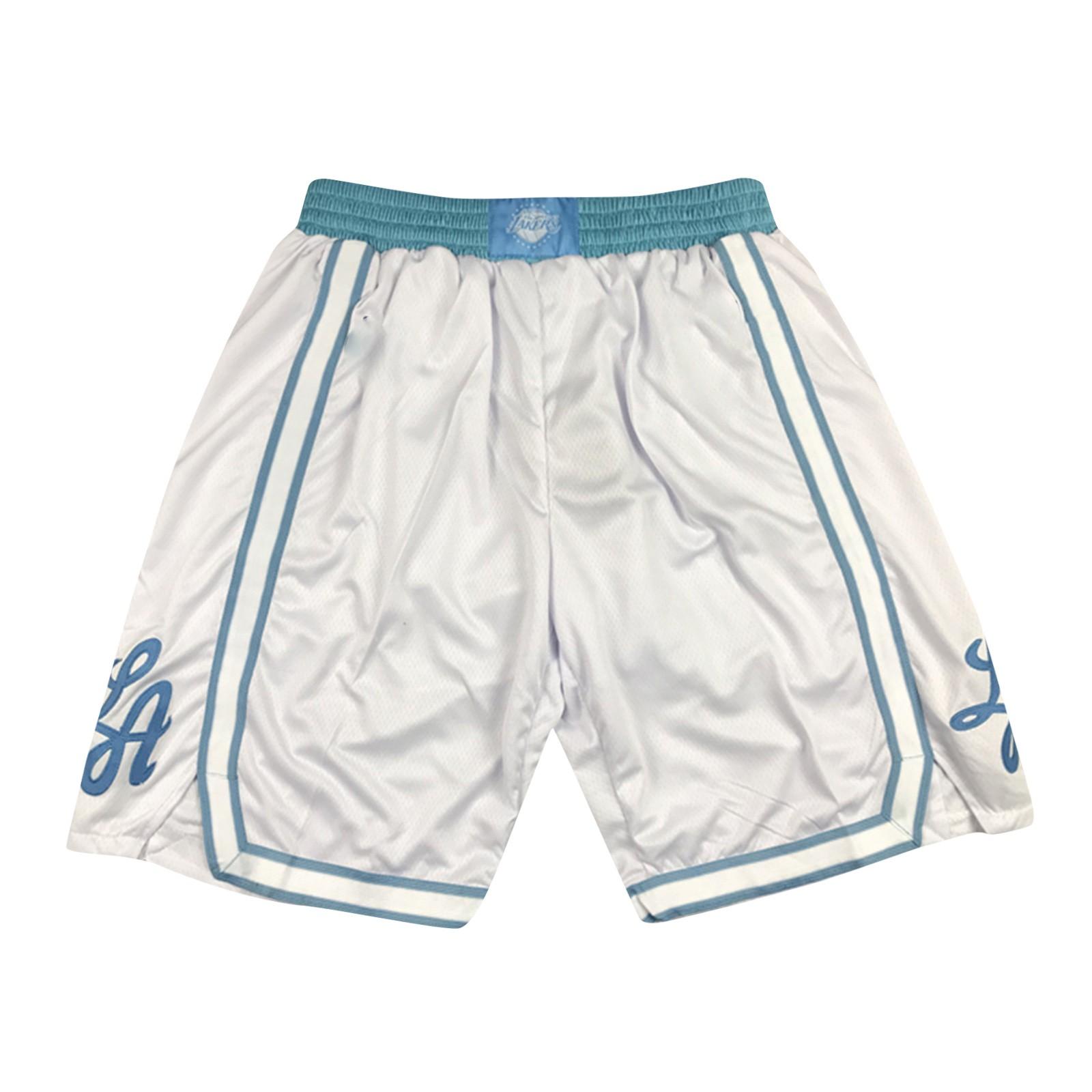 Ren Bag Retro Geborduurde Koord Cropped Basketbalshorts Trainingsshorts L
