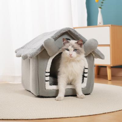 Indoor Warm Dog House Soft Pet Bed Tent House Dog Kennel Cat Bed with Removable Cushion Suitable for Small Medium Large Pets Ind