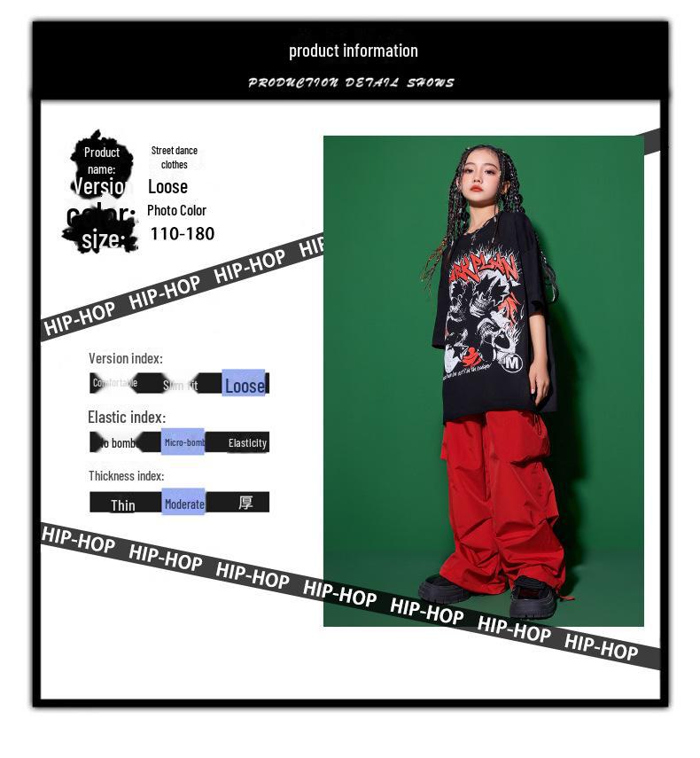 Girls' Japanese Street Dance Performance & Catwalk Costume: Trendy Hip-Hop Suit