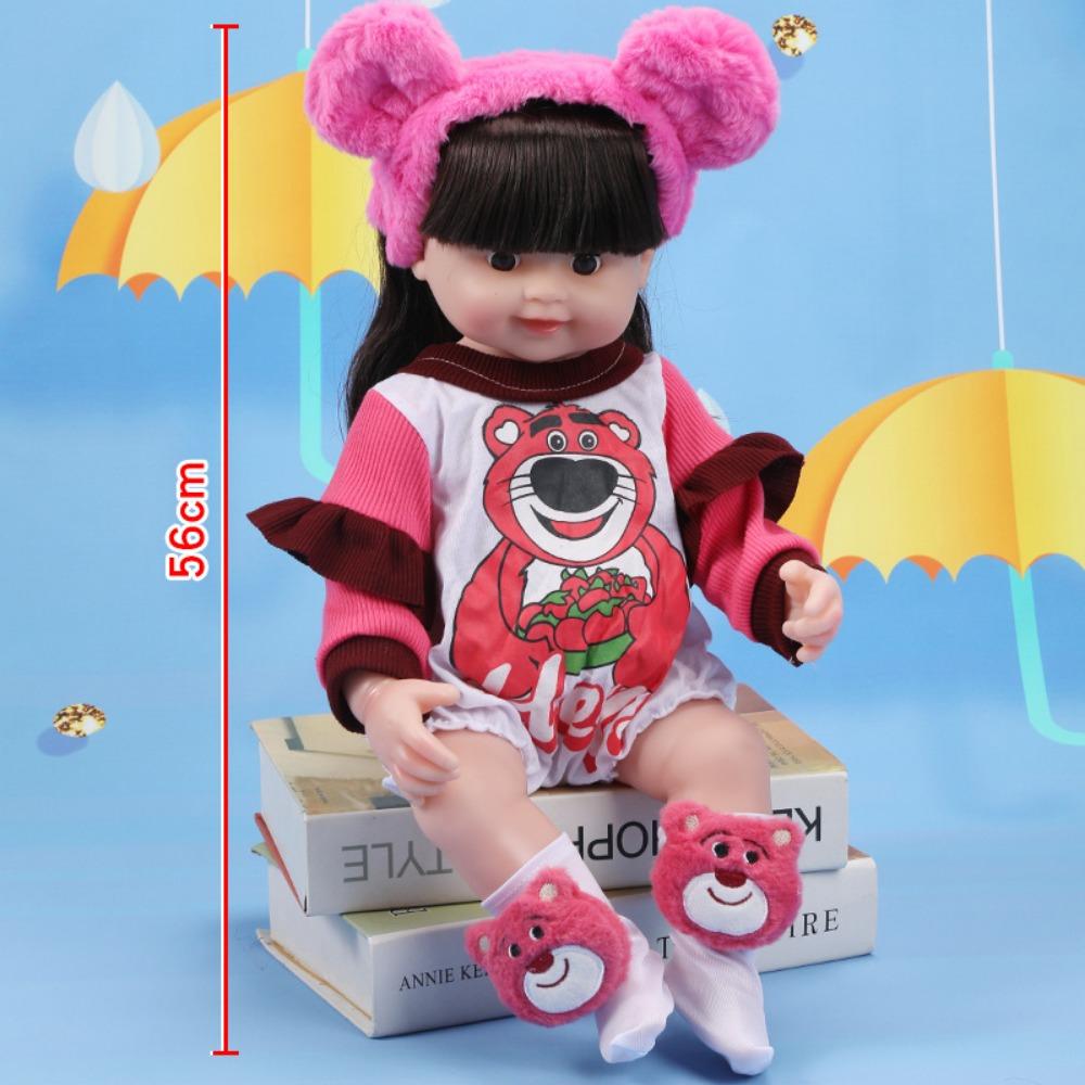 56Cm Reborn Simulation Barbie Gift Doll Baby Soft Gel Girl Toy Set Children's Doll