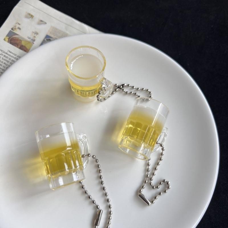 Small Beer Bottle Keychain Sturdy Resin Materials For Everyday Use