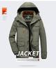 Men's Fleece-Lined Cotton Jacket: Winter Casual, Multi-Pocket, Cold-Resistant, Mid-Length Coat for Middle-Aged and Elderly