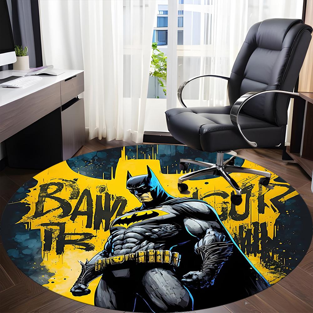 1pc Batman Poster Office Round Area Rug, Under Office Chairs Bedroom Living Room Home Decor, Room Deco, Available in Various Sizes