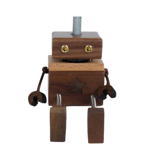 Car Aromatherapy with Essential Oil Easy to Install Man Figurine Handmade Shaking Feet Wooden Car Dashboard Decoration