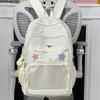 Korean version ins bar pain bag contrasting color schoolbag middle school student backpack large capacity college style transparent schoolbag