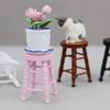 Realistic Wood Stool Zakka Realistic Pretend Play for Role Display Round Top Stool Model Vintage Stool 1:12 Doll House