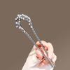 Fashion Metal U Shaped Hair Stick For Women  New Chinese Style Pearl Leaf Hair Pin Fork Sticks Pins Hair Styling Accessories