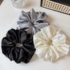Elástico de Cabelo Feminino Cor Pura Estampa de Camélia Alta Elasticidade Corda de Cabelo Cetim Liso Scrunchy de Cabelo Acessório de Cabelo Sem Danos