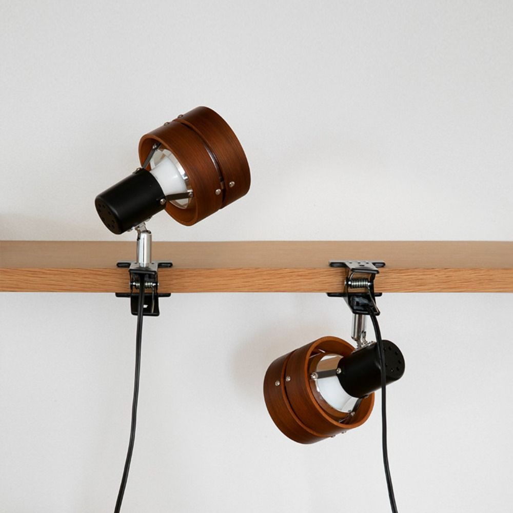 Solid Wood Construction Swing Arm Clip Wall Lamp LED Light Source Swing Arm Design Retro Japanese Sconce Adjustable Retro Style