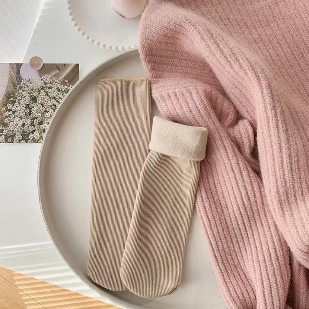 10-1 Women's Winter Warm Mid Tube Socks - Elastic Edge with Thickened Ribbed Design, Available In Multiple Colors, Suitable for Casual and Formal Wear
