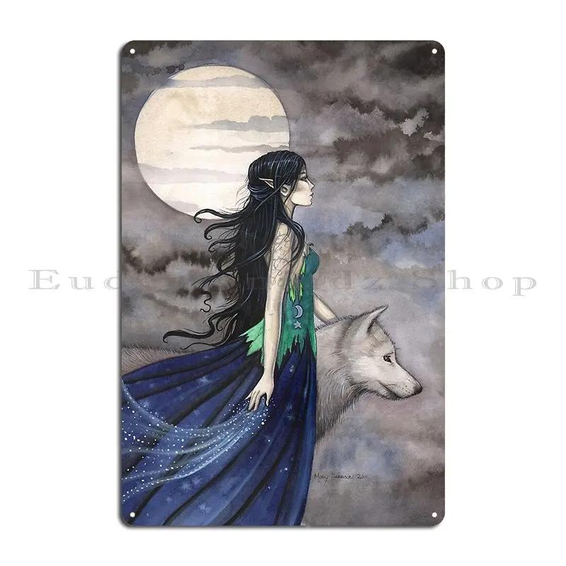 Night Of The Wolf Gothic Fantasy Art Molly Harrison Robmolily Metal Signs Customize Wall Plaque Garage Designing Tin Sign Poster