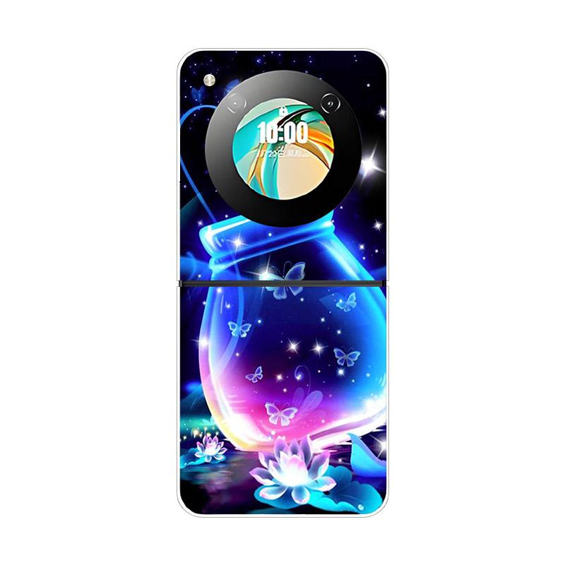 Etui For ZTE Nubia Flip NX724J Modne Malowane Przezroczyste Twarde PC Składane Pokrowiec For ZTE Libero Flip Przezroczyste Etui Funda