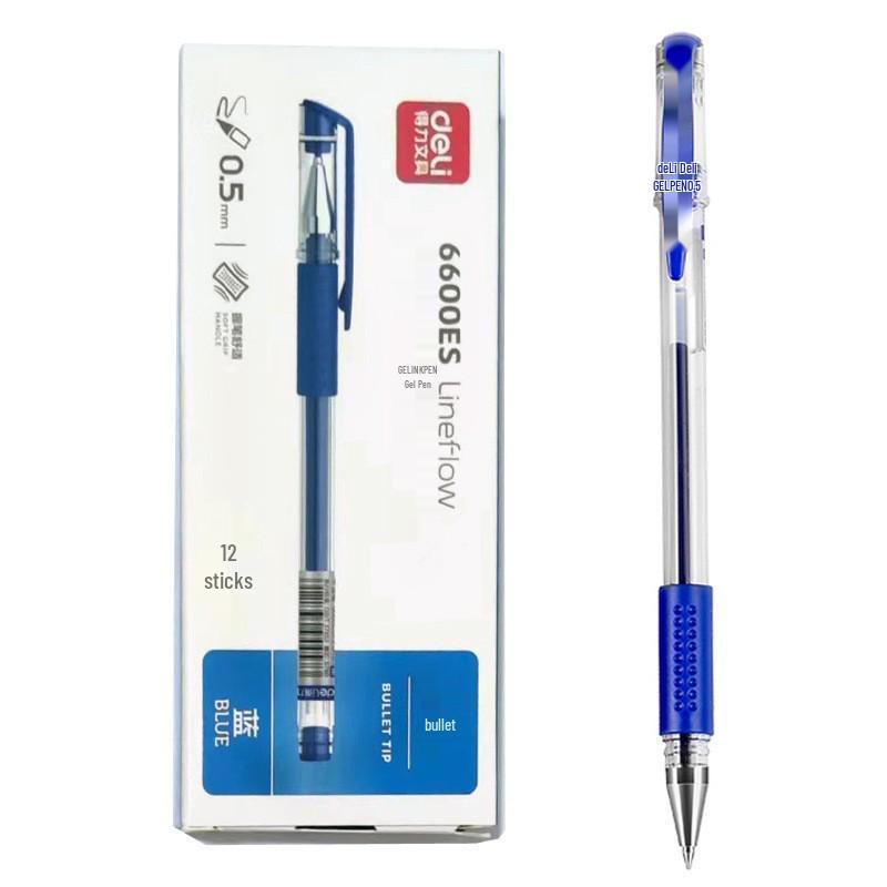

Deli Carbon Fiber Gel Pens: Retractable, Water-Based, Ideal for Students, Business Signatures, Meeting Notes, and Finance. Single Piece