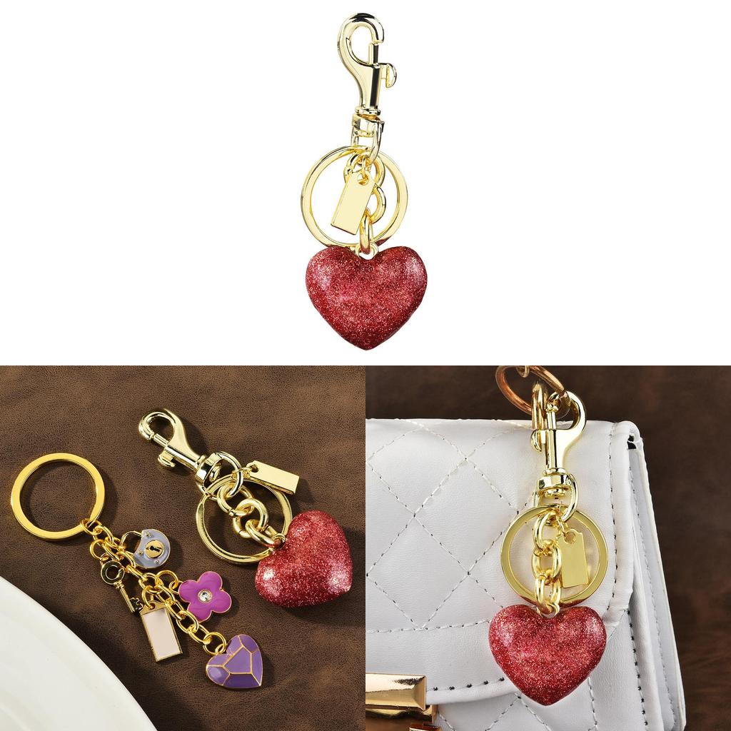 Heart Shape Key Holder Pendant With Metal Finish For Handbag Decoration And Gift