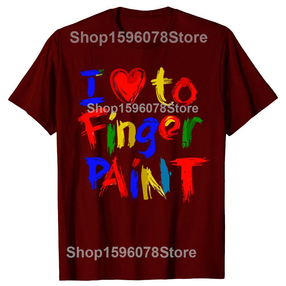 I Heart Love To Finger Paint Im Paint Cute Couples Valentines Day Men and Womens Gender Gift Tshirt  Harajuku Vintage Top