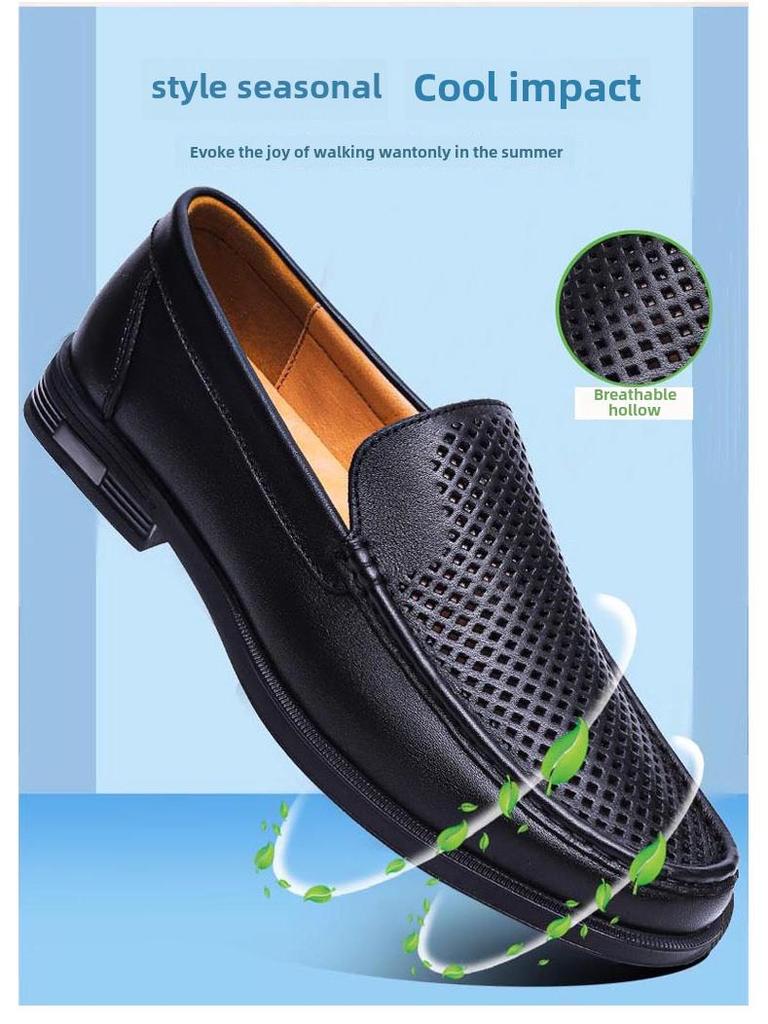 Herren Atmungsaktive Weiche Leder Slipper, Slip-On, Größen 37-46, Ideal für Mittelalte und Ältere