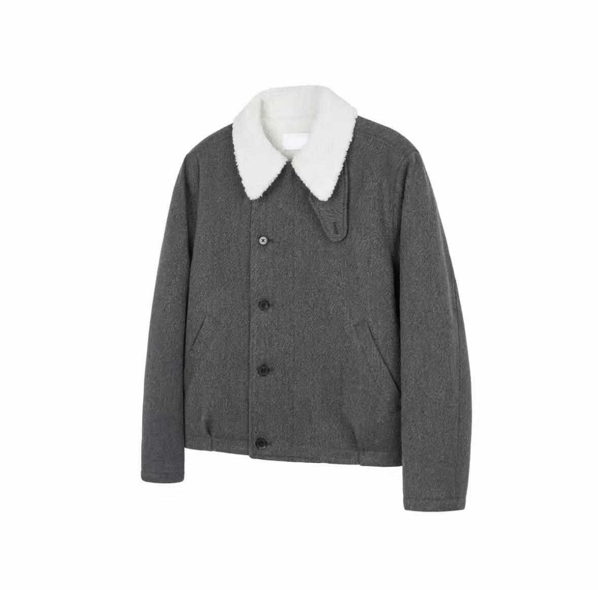 Men s Trendy Lambswool Cotton Jacket - Warm, Thickened Autumn/Winter Outerwear Extra Large чёрный