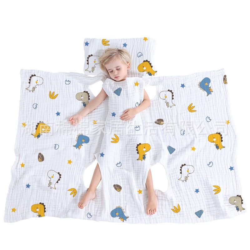 Baby Anti-Kick Blanket Kids Sleeping Bag 4/6/10 Layer Cotton Sleep Sack All
