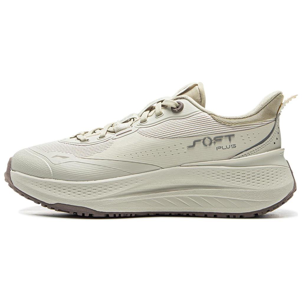 Li Ning SOFT PLUS Cushioning, Wear Resistant Low top Casual Shoes Women's Beige AGLU088-4
