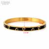 Fashion Enamel Bangles Stainless Steel Love Bracelets for Women Heart Chain Jewelry Friendship Lucky Gift Bijoux