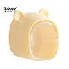 Space Saving Toothbrush Case Cute Bear Wall Mounted Holder with Dustproof Flip Cover, Single Hygienic Brush Protector Dispenser Storage Organizer,