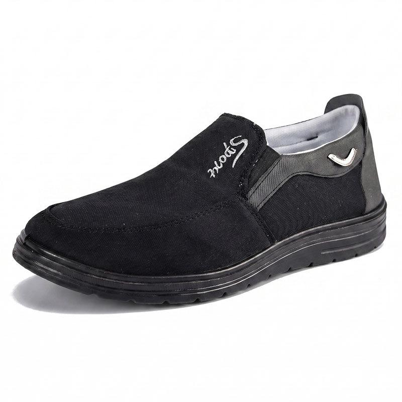 Chaussures en toile pour homme - Confortables, à semelle plate, respirantes pour l'été, Chaussures de sport d'extérieur en toile pour homme