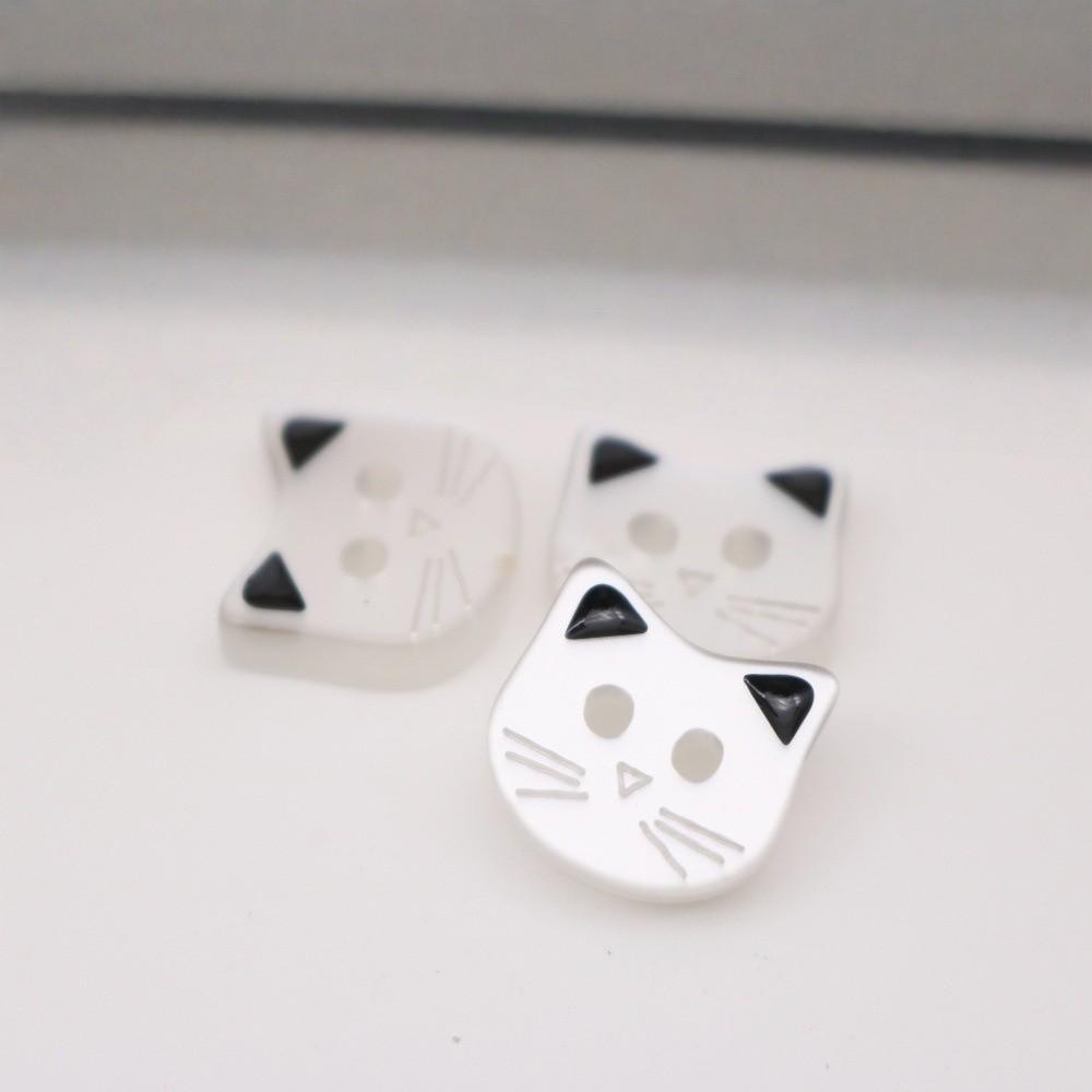 40pcs Cute Resin Cat Buttons Creative Kitten Head Buttons Mini Kitty Buttons  Clothes Accessories