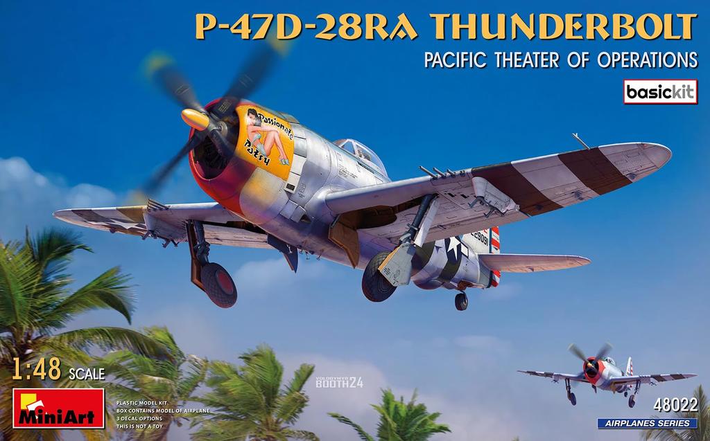 Miniart 1/48 Scale American P-47D-28RA Thunderbolt Pacific Theater Basic Kit Plastic Model Kit MA48022