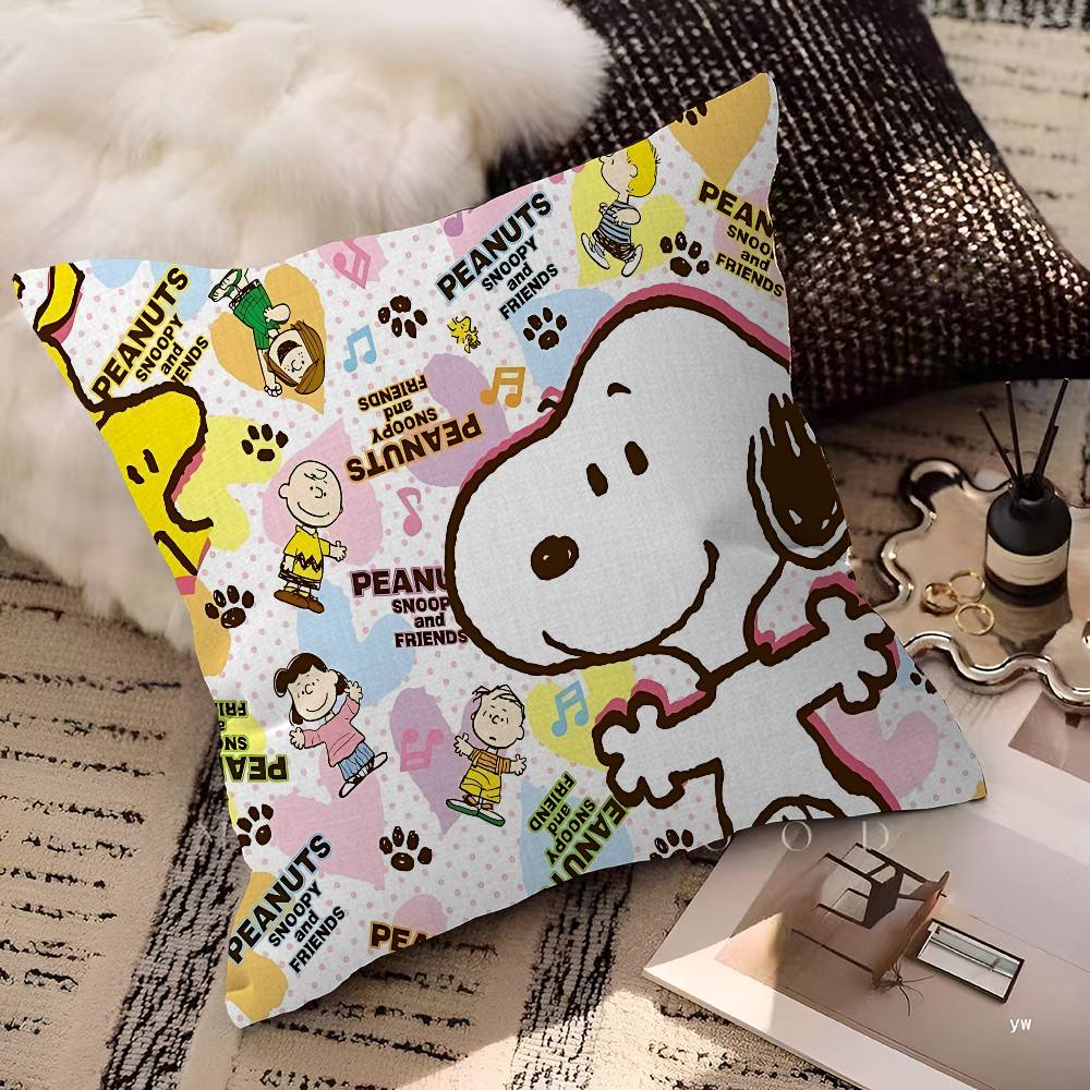 S-Snoopy Cartoon Pillowcase Toon Gift Cushion Cover Bedroom Home Sofa Chair Seat Decor Pillow Case