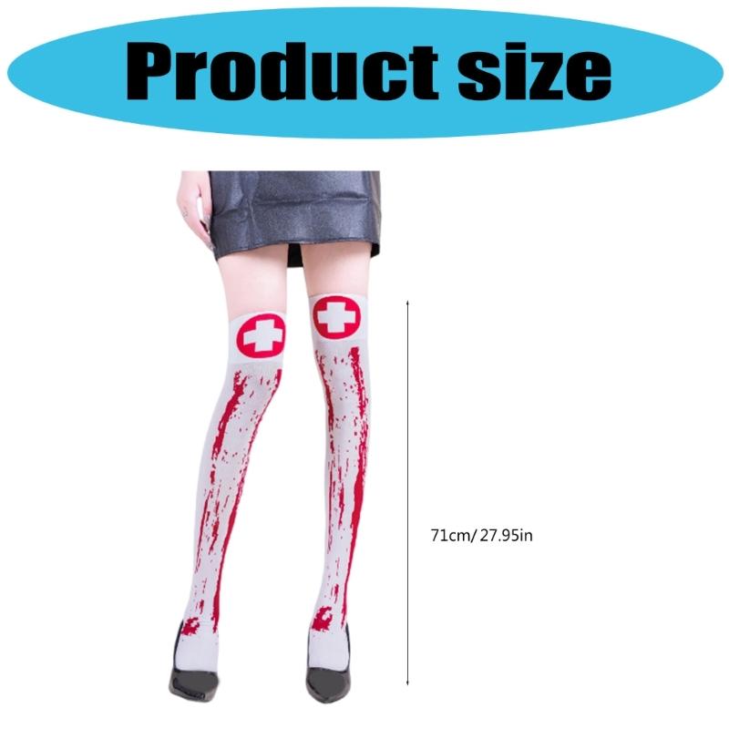 Women's Halloween Themed Long Socks Fashionable Design Elastic Waist Soft Polyester Daily Wear