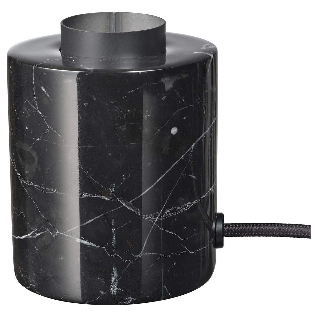 IKEA MARKFROST: 11 Cm Marble/Black Table Lamp Base (304.848.31)