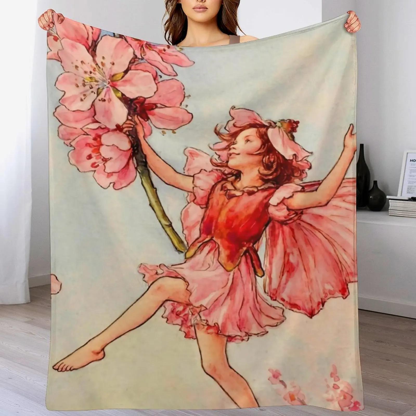 Cicely Mary Barker The Almond Blossom Fairy Throw Blanket Warm Accent Blanket for Living Room Decoration 102x76cm(40x30in)
