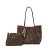 Casual Large-capacity Bag Women's 2025 Autumn New Tongle Shoulder Bag Popular Leopard Print Portable Tote Bucket Bag