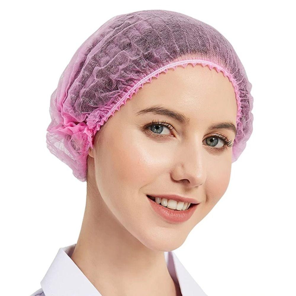 100pcs/Pack Dustproof Anti Dust Caps Sterile Hat Shower Bathing Hats Makeup Hair Net Cap Salon