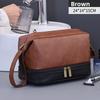 Vintage Luxury Double Layer Mens Wash Bag With Waterproof Pu Material For Travel And Daily Use