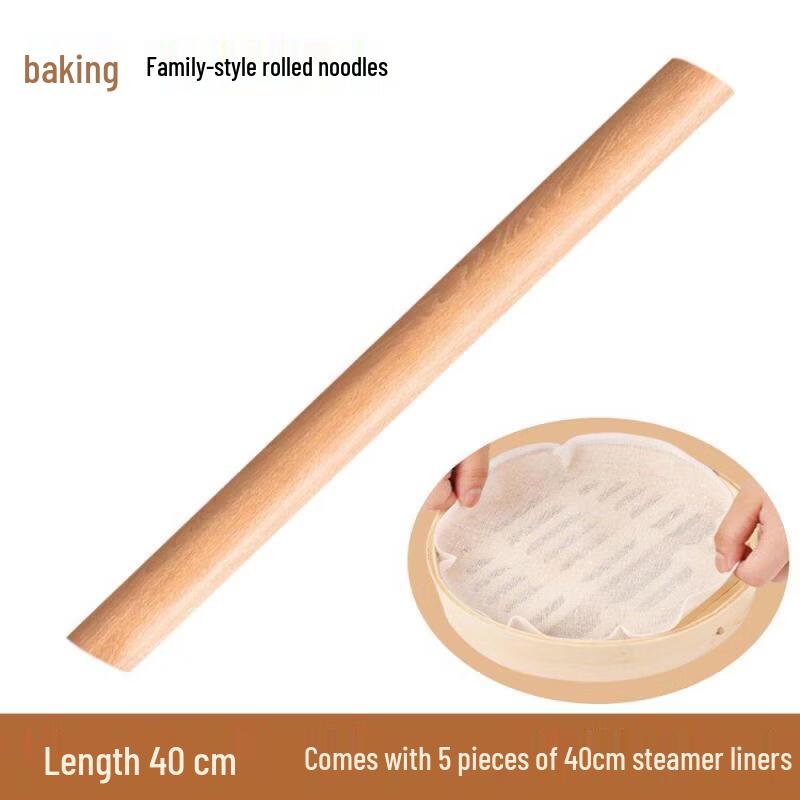 Solid Wood Rolling Pin Set with Steamer Mats