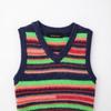 2025 Spring Women's European & American Style Striped V-Neck Sleeveless Knit Vest
