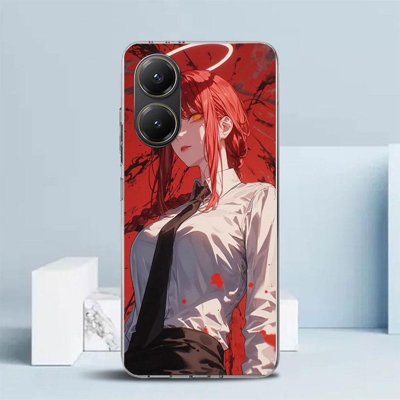 

C-Chainsaw Mans Makima Phone Case For Xiaomi Poco F7 Ultra X5 X6 X7 Pro M7 Redmi 15C 15 13C 13 12C 12 10C 10 10A 9 9C 9A 9T Cove Xiaomi Poco X6 Pro