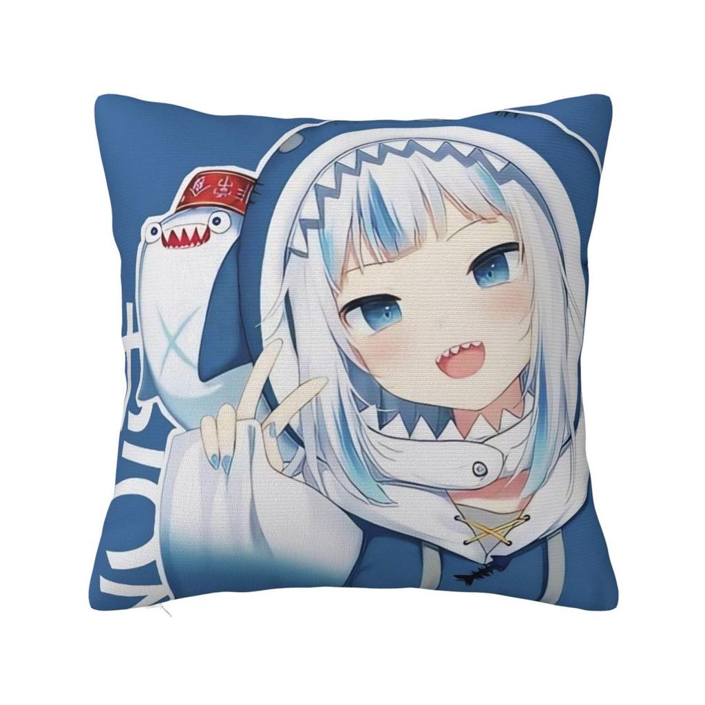Pillow Cover Gura Gawr Cute Design Cushion Cover Kawaii Pillow Case For Sofa Home Decoration Pillowcases