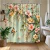Winter Forest Floral Abstract Print Polyester Shower Curtain Bathroom Decor Bathtub Curtain with Hooks Multiple Designs