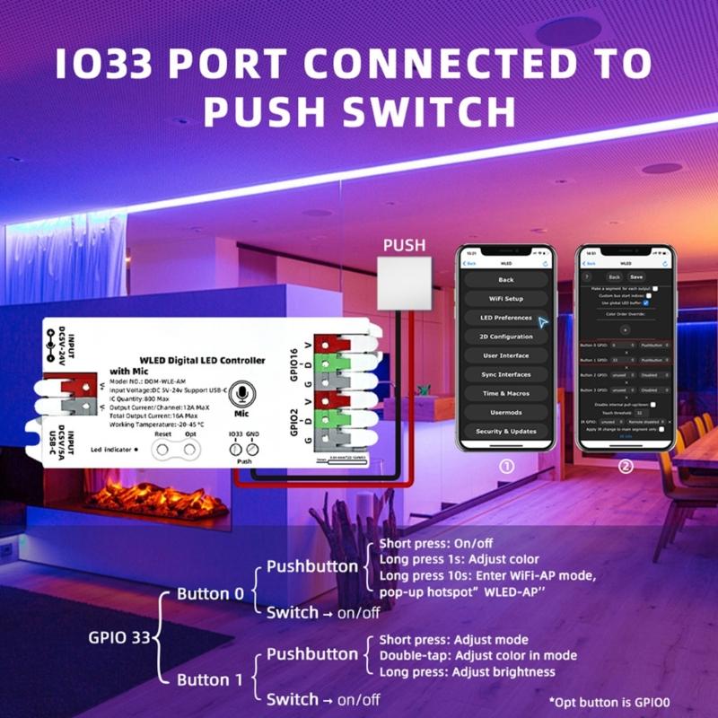 Small Home LED Controllers Auto Rhythm 100 Lighting Type Assistants Mobile Control for Automation