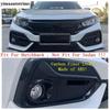 Front Rear Bumper Fog Lights Lamps Eyelid Eyebrow Strip Cover Trim For Honda Civic Hatchback   Carbon Fiber Accessories
