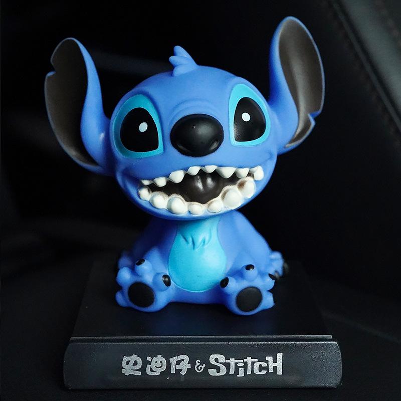 

Anime Lilo Stitch PVC Action Figure Bobblehead Doll Car Ornaments Shaking Head Model Toys Auto Interior Decor Accessories