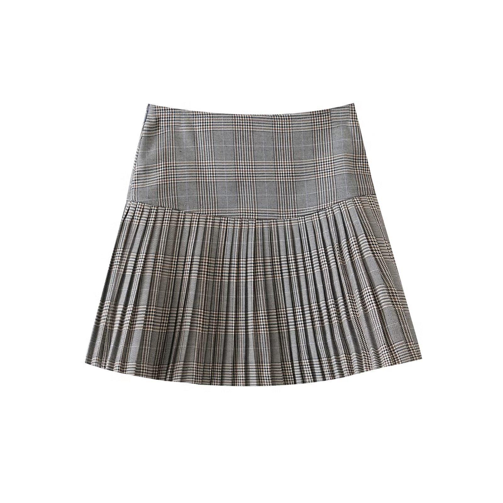 

Весна 2025 Женская Приталенная Плиссированная Юбка Миди А-силуэта с Высокой Посадкой Medium хаки