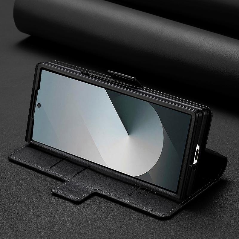 Magnetic Flip Leather Phone Cover For Samsung Galaxy Z Fold6/Z Fold 5 Built-in Wallet Card With Pen Slot(Excluding Pen)