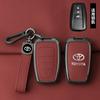 Zinc Alloy Leather Car Key Case for Toyota CHR Camry Corolla RAV4 Highlander C-HR Prius Land Cruiser Prado Keychain Accessories