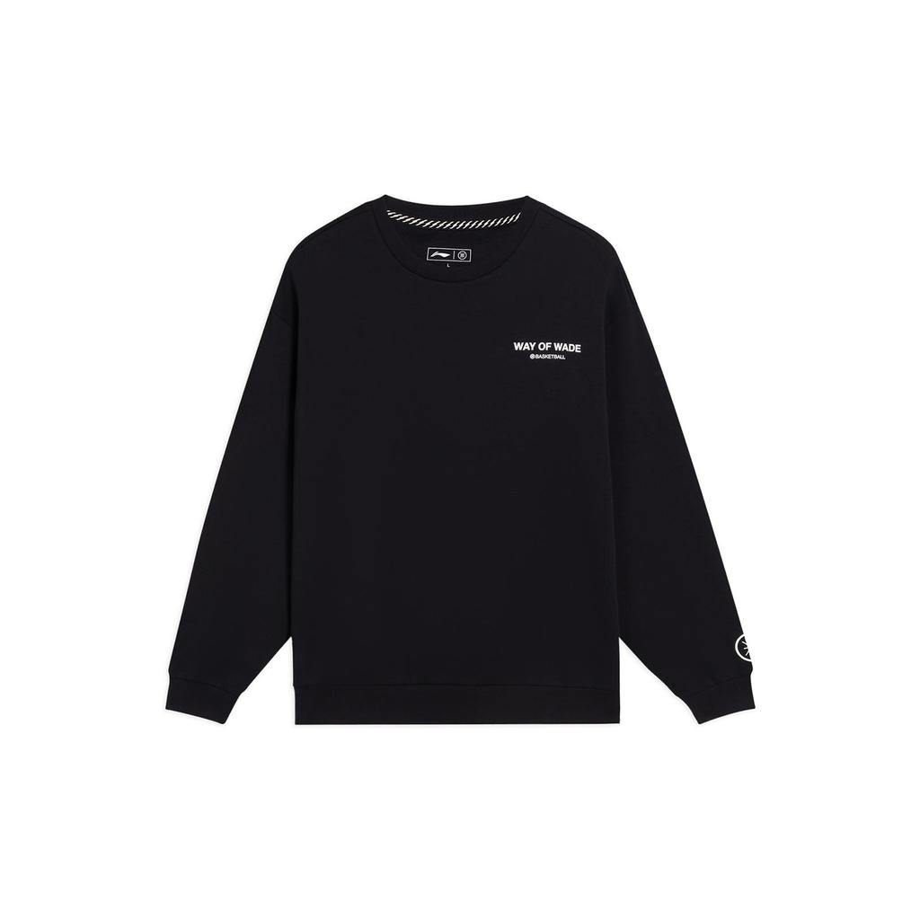 Li Ning Sweatshirts Men's Black Crew Neck Moderate Regular AWDS813-4