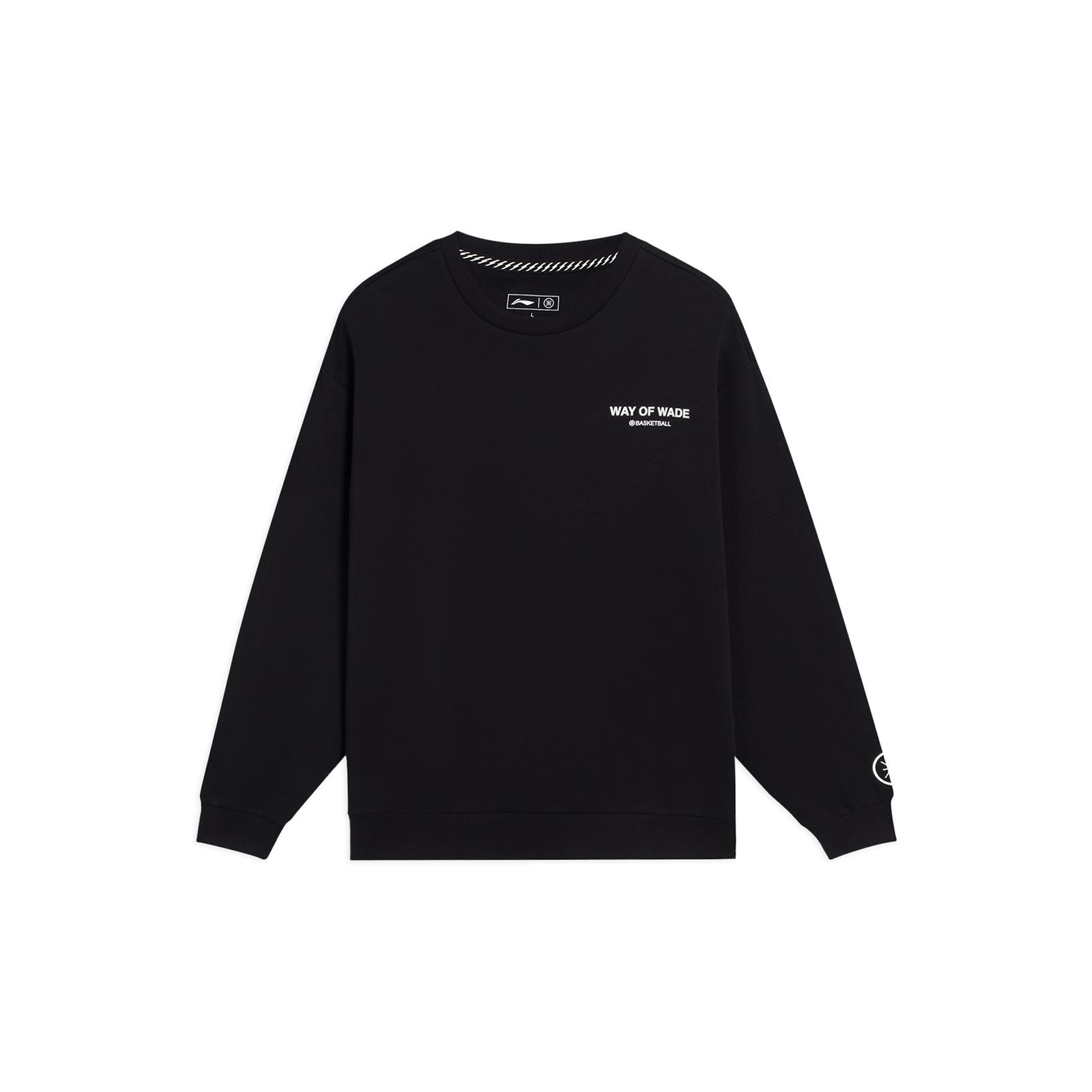 Li Ning Sweatshirts Men s Black Crew Neck Moderate Regular AWDS813-4 S