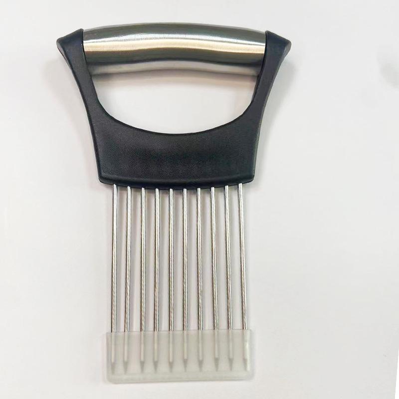 Stainless Steel Onion Holder & Tenderizer: Chopping Tool for Fruits, Vegetables, and Meats