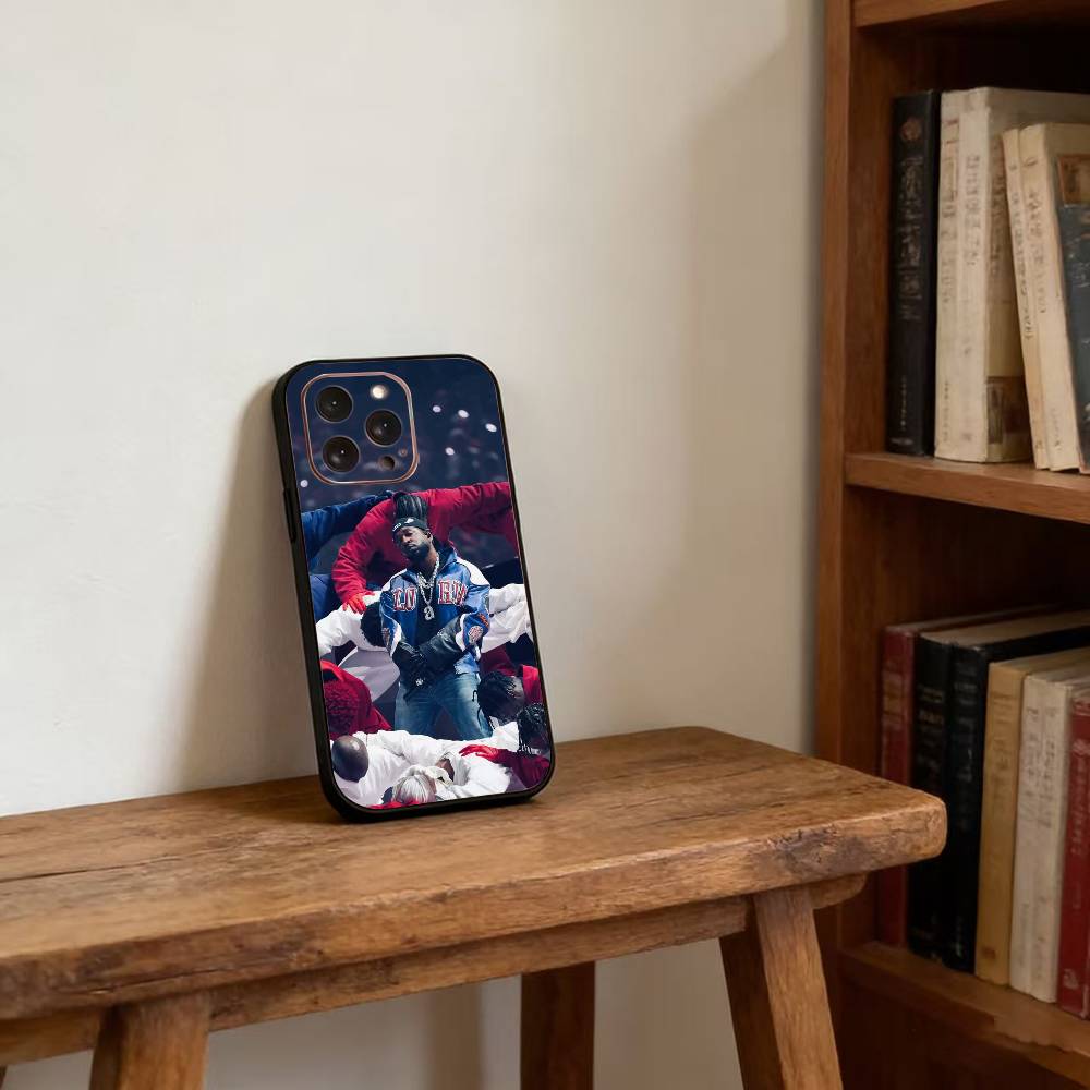 Rapper K-Kendrick Lamar Phone Case For iPhone 17,16,15,14,13,12,11 Plus,Pro Max,XS,Soft Silicone Black Cover